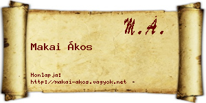 Makai Ákos névjegykártya